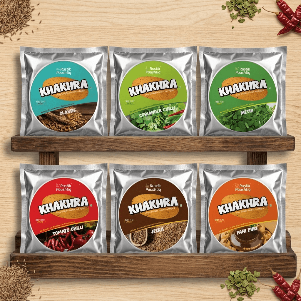 6 Regular Khakhras ( All-in-One Combo) (200gm*6)