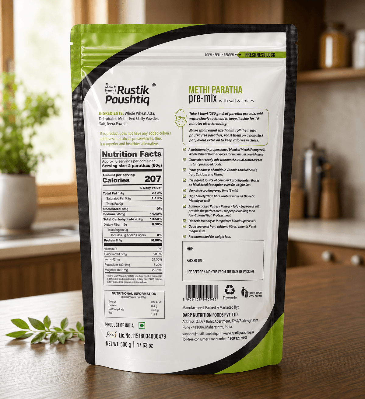 Methi Paratha Pre-Mix 500gm