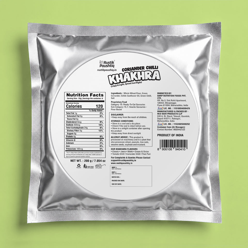 Coriander Chilli Khakhra 200gm