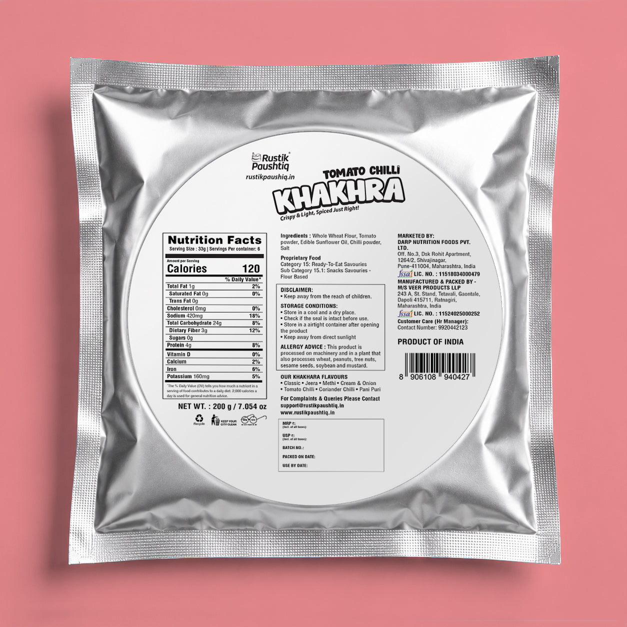Tomato Chilli Khakhra 200gm