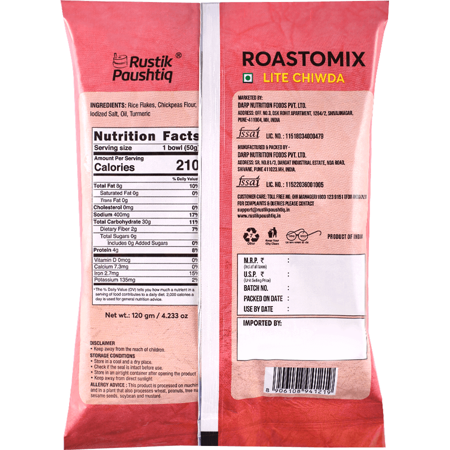 3 Roastomix Diet Chiwda + 3 Roastomix Lite Chiwda